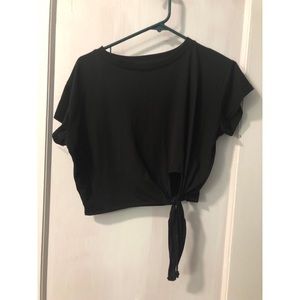 Black Tie Up Crop Top